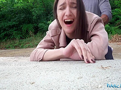 Very Cute And Real College Brunette 19yrs Teen Art Student With Natural Tits Studies A Strangers Big Dick Outdoors In Exchange For Cash 12 Min