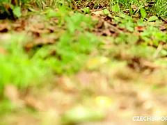 Horny Blissful Threesome In The Garden