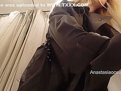 She Took Off Her Panties In Public And Tried On Clothes On Her Naked Body In The Of A C