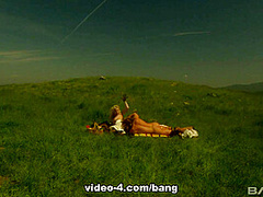 Carmen Luvana leaves this field fuck with a sore pussy from multiple O's - BANG!