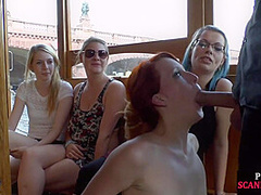 Scandalous redhead slut fucked in public by seducing fucker