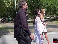 Public scandal sluts fucked in group sex by big dicks