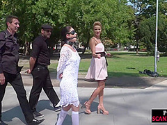 Public scandal sluts fucked in group sex by big dicks