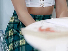 Angelika Grays In Stunning Fucks Her Wet Pussy At The Mirror