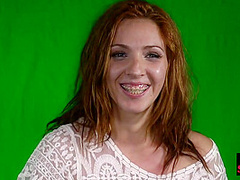 Scandalous redhead bitch dominated in orgy by big dick