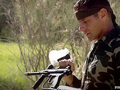 Blonde Chic Gets A Dp From Two Out Of Uniform Soldiers