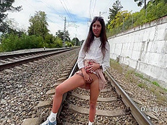 Extreme Public Sex On The Rails, We Were Caught By The Workers, But We Continued To Fuck 23 Min - Katty West