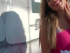 Slutty Latin bombshell fucked in POV outdoor 4 cash