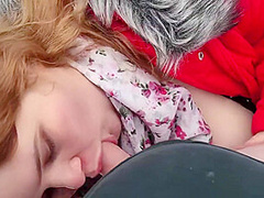 Cum In The Mouth And On The Tits Of A Redheaded Slut In The Woods 11 Min