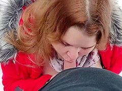 Cum In The Mouth And On The Tits Of A Redheaded Slut In The Woods 11 Min