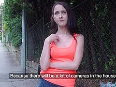 Petite Czech teen POV fucked outdoor for money after casting