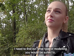 Reality babe POV fucked outdoor 4 cash after casting