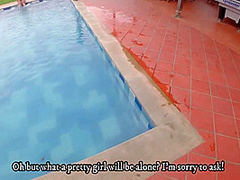 Beautiful Lesbians Get Very Horny While Sunbathing And Fucking By The Pool - Porn In Spanish