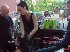 Dominated public slut drilled in throat by hardcore lover