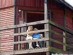 Pussy fucked teen in outdoor session