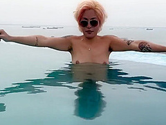 Public Pool Skinny Dipping And Some Buttplug Fun