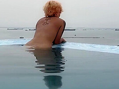 Public Pool Skinny Dipping And Some Buttplug Fun