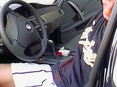 Busty German Babe With Blonde Hair Sucking A Cock In The Car