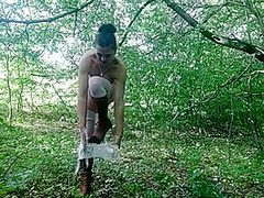 In Nature Changes Into Stockings And A Dress Fucks Herself And Makes Pissing Close-up