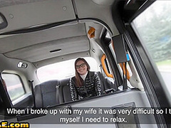 Slutty medium boobs babe gives pussy for free taxi ride