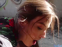 Tricked slut fucked outdoor by agent in doggystyle in POV
