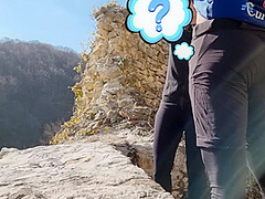 Hiking Ended With Sex, Got Caught, Cum On Yoga Pants