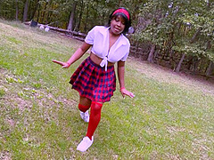 Sexy Ebony School Girl Does Not Want To Fail Her Class So She Does What She Has To Do To Get An A