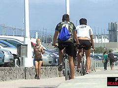 Public foot fetish slut fed and humiliated by audience