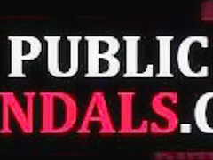 Pissed and humiliated ebony slut deepthroats in public