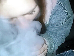 Pretty Woman Smokes A Cigarette And Sucks A Big Dick!