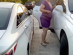 Ssbbw Hot Blonde Milf Twerking Big Booty & Playing With Tits Publicly Outside (black Cock Blowjob In Car) (car Sex) 7 Min