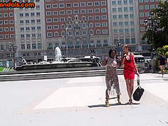 Public sub Ebony throat fucked n pissed in front of audience