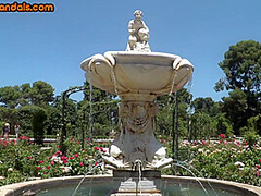 Pet play slut throat fucked in public be4 licking mistress