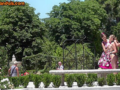 Pet play slut throat fucked in public be4 licking mistress