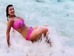 Busty Babe Vallory In The Surf