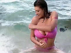 Busty Babe Vallory In The Surf
