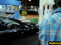 Public sex loving babe pussyfucked in public toilet of pump