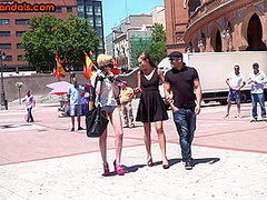 Useless slut fucked in public outdoor before facial jizzing