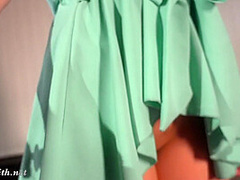 Hairdresser (part 4). Jeny Smith with seamless tights teasing a guy. He touched her pussy