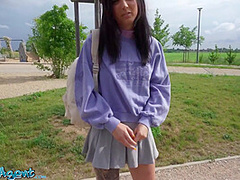 Gorgeous Natural Young And Skinny College Girl Takes Euros For Outdoor Flashing And Sex Outside With Big Dick