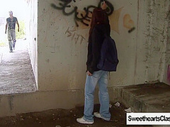 Graffiti Girl Caught Painting Balls On The Walls