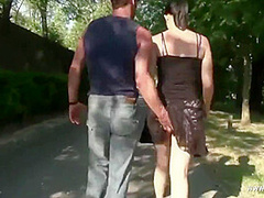 Cute Asian Christine Gets Deepthroated Outdoor By William