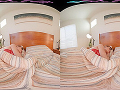 Your blonde bombshell girlfriend masturbates for you in VR