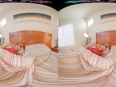 Your blonde bombshell girlfriend masturbates for you in VR