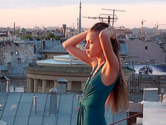 Sexy Russian Babe Sofy B Posing Nude On The Rooftop