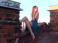 Sexy Russian Babe Sofy B Posing Nude On The Rooftop