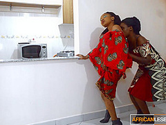 Big Ass Black African Horny Secret Lesbian Mamas Shaking While Fucked By Double headed Dildo