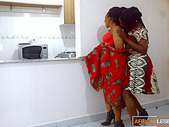 Big Ass Black African Horny Secret Lesbian Mamas Shaking While Fucked By Double headed Dildo