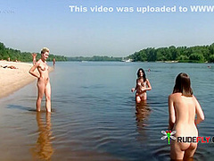 Sensual Nudist Cutie Sunbathes