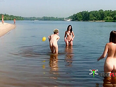 Sensual Nudist Cutie Sunbathes